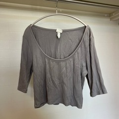 【H&M】サマーリブニット グレー