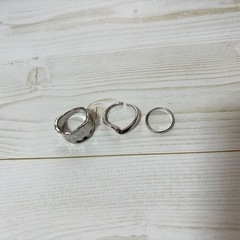 リング まとめ売り 3つセット シルバー レディースアクセサリー 夏の画像