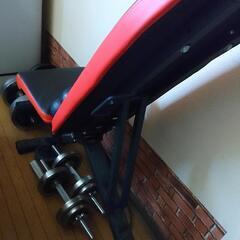 ☆インクライン／デクラインベンチ・ダンベル約65k.切替シャフト5k☆の画像