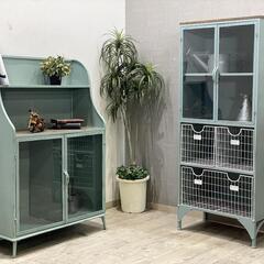 【超特価！！】フレンチシャビーがオシャレなスチールキャビネット2個セット！【超お得！！】
