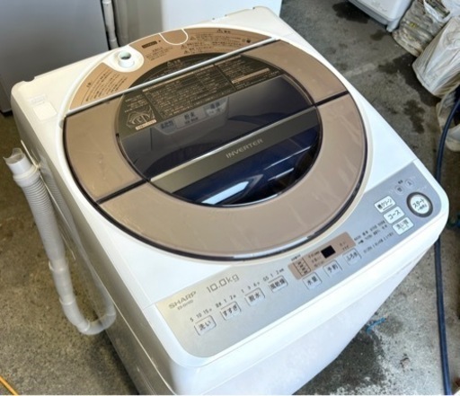 札幌市内配送可 美品 20年製 シャープ SHARP 10kg 全自動洗濯機 ES-GV10D-T ブラウン系