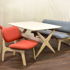 【ヤ取終了10/2】≪yt1263ジ≫ ニトリ 2P CHAIR RELAX WIDE NSF/2人掛けチェア リラックスワイド Nシールドファブリック ダイニングベンチ 60421-09の画像