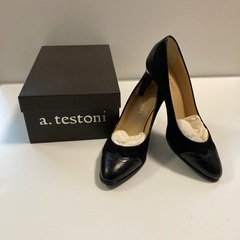 【新品未使用】a.testoni パンプス　黒　36