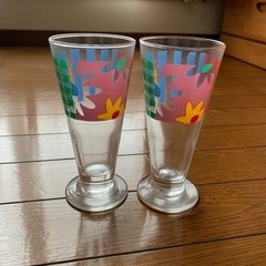 三角形グラス 2つセット パフェやビールにも使えます。※お引き渡...