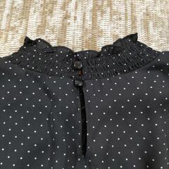 レディース✻GLACIER 長袖ブラウス　ドット　ブラック　黒　Мサイズの画像