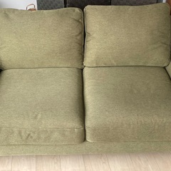 【美品】オリーブグリーンの2人掛けソファ/ 中央区 月島駅