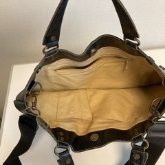 牛革　バッグ　黒の画像