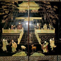 石細工・螺鈿細工衝立（中国製）の画像