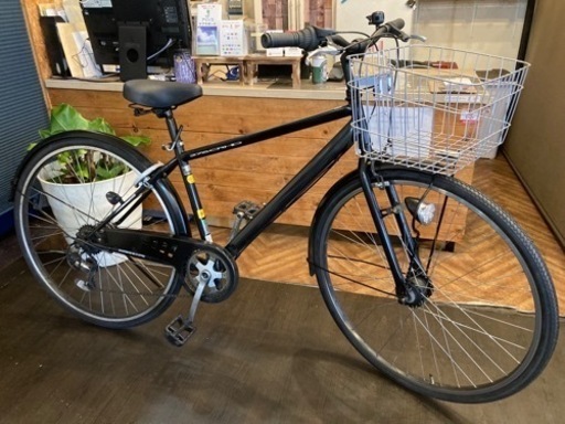 【前後タイヤ・後輪チューブ新品！】 LEDオートライト　6段変速　27インチシティクロス　ブラック