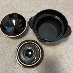【中古】1人用 土鍋 電子レンジ可の画像