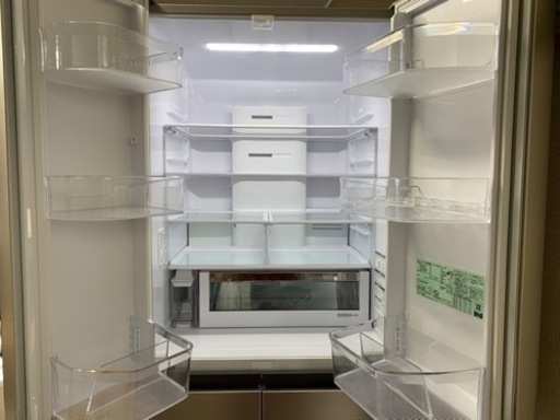 HITACHI 日立 ノンフロン冷凍冷蔵庫 冷凍冷蔵庫 冷蔵庫 R-H48R 2021年製 475L 6ドア 自動製氷機能 中古品