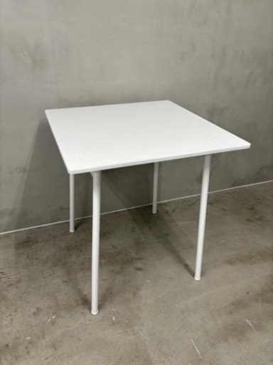 2人用テーブル ホワイト 70×70×77cm