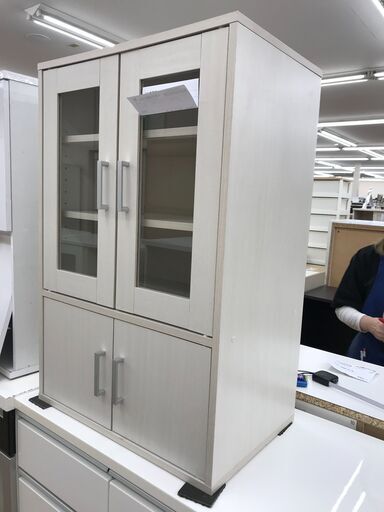★ジモティ割あり★  ミニ食器棚 白 クリーニング済み KJ5019