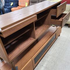 J4628　木製テレビ台　W1500　ブラウン　クリーニング済　【リユースのサカイ柏店】の画像