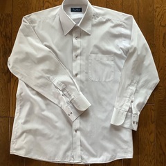 【中古美品】ワイシャツ　長袖　カッターシャツ　ビジネス　Lサイズ　首回り40  TroyBros  赤細線の画像