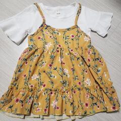 100～110 チュニック 女の子 重ね着風 キッズ