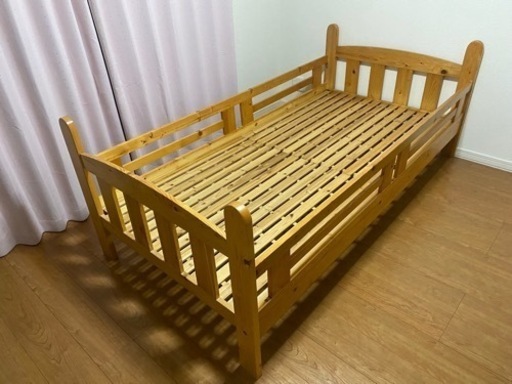 木製二段ベッド　ハシゴなし