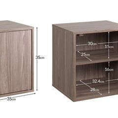 未使用訳あり　キューブボックス　フラップ扉タイプ　ダークグレーの画像