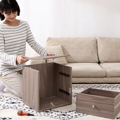 未使用訳あり　キューブボックス　フラップ扉タイプ　ダークグレーの画像