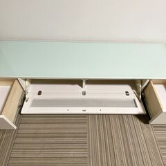 M192 LIMPIA テレビ台 テレビボード W155 ガラス扉・ガラストップ