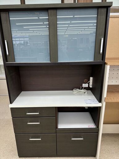 店長値引き★ジモティ割あり★  レンジボード 黒 H180×D40×W104.5 クリーニング済み TJ5641