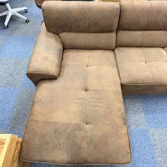 【中古品】タンスのゲン カウチソファー ブラウン ソファー 三人掛け 家具の画像