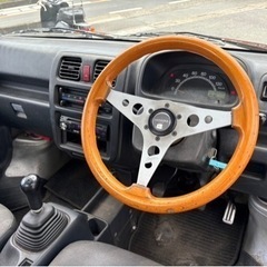 スズキ キャリィトラック 5MT エアコン パワステ★支払総額19.8万円★車検付き 即日お渡し納車！社外ハンドル スピーカー オーディオ 機関良好！冷暖房バッチリ 相場が高いのでお早めに！の画像