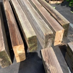 枕木　　立てて目隠しやガーデニングにの画像