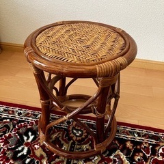 手編みラタンチェア 木製