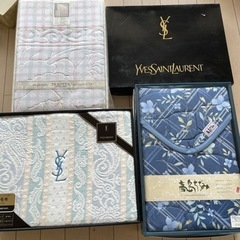 イヴサンローラン　綿毛布　高島ちぢみ　敷きパッド　タオルケット　...