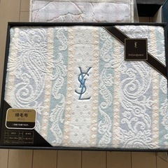 イヴサンローラン　綿毛布　高島ちぢみ　敷きパッド　タオルケット　3点　未使用保管品の画像