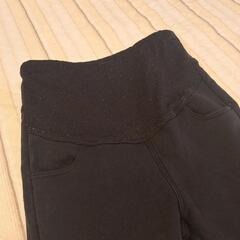 マタニティパンツ 黒 裏起毛 秋冬 秋 冬 ボトムス ズボン 長ズボン Lの画像