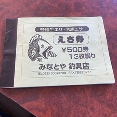 みなとや釣具店えさ券(500×8枚)