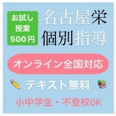 【個別指導】30分500円〜【オンライン全国対応】名古屋家庭教師...