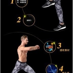 新品未使用　レギンス　ランニングタイツ コンプレッションタイツ スポーツタイツ メンズ オールシーズン ストレッチパンツ 吸汗速乾の画像
