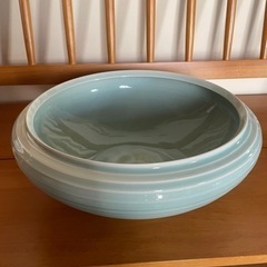 花器　花瓶　有田焼　馬場真一郎 青磁 有田名匠、 日展作家 真右エ門窯 睡蓮 鉢 馬場真一郎作