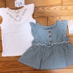 【新品未使用】80 ベビー服　ワンピース　チュニック　トップスの画像