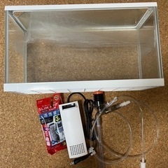 水槽、スリム、エアポンプ、掃除道具付き