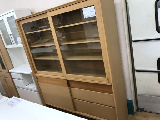 ★ジモティ割あり★ 日進木工 食器棚 木目 クリーニング済み KJ5026