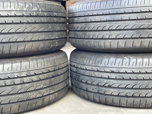 H516-2)225/60R17+エクストレイル17インチアルミ中古4本セット！7J-17+40