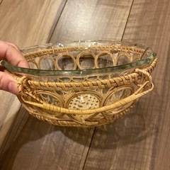 パイレックス　サラダボウル　籐製　PYREX　イワキ　　の画像