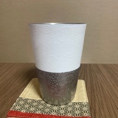 美濃焼　
うすづくり　てまりタンブラー　プラチナ