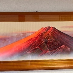 赤富士の絵(額縁付) 開運　縁起