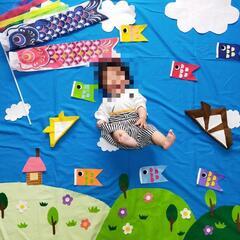 こどもの日　飾り　写真　フォト　記念　寝相アート　赤ちゃん　　