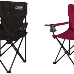 【未使用品・コールマン/Coleman】 アームチェア（ブラック/ワイン）２セット＋コンパクト折り畳み式テーブル＜2万円相当・お届け無料＞の画像