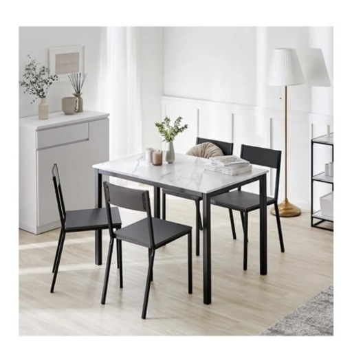 最終値下げ【‼5/15迄】大理石風 ダイニングテーブル 椅子4脚セット　ニトリ　IKEA 無印