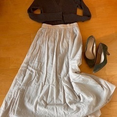 アーバンリサーチ グレージュ　マキシ丈スカート