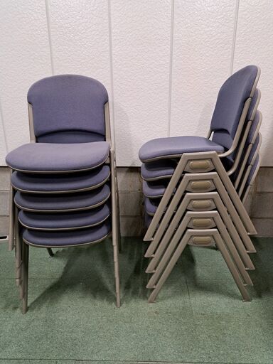 内田洋行 事務椅子 10脚セット スタッキングチェア パソコンチェア 学習椅子 幅50cm×奥行55cm×高さ77cm（座高42cm）