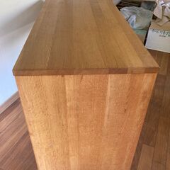 【鎌倉市受け渡しOK】無印良品 オーク無垢材 デスク　W110×D52.5×H70の画像