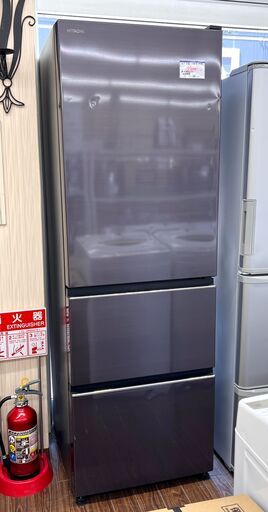 HITACHI/日立 冷蔵庫 ［片開き3ドア］Vタイプ／まんなか野菜 R-V38KV 375L 2020年製 ブリリアントブラック 家電